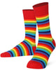 Mysocks unisex rainbow stripe crew socks made of cotton with a seamless toe design