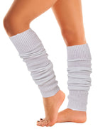 White Glitter Speckled Women's Leg Warmers | Mysocks