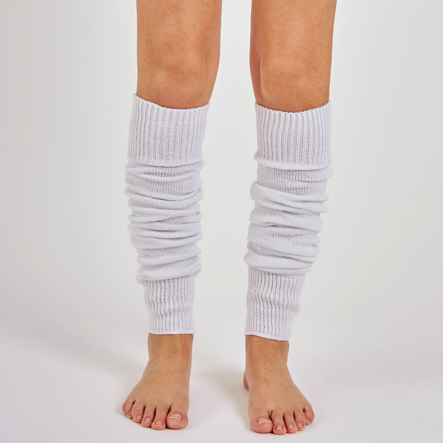 White Glitter Speckled Women's Leg Warmers | Mysocks