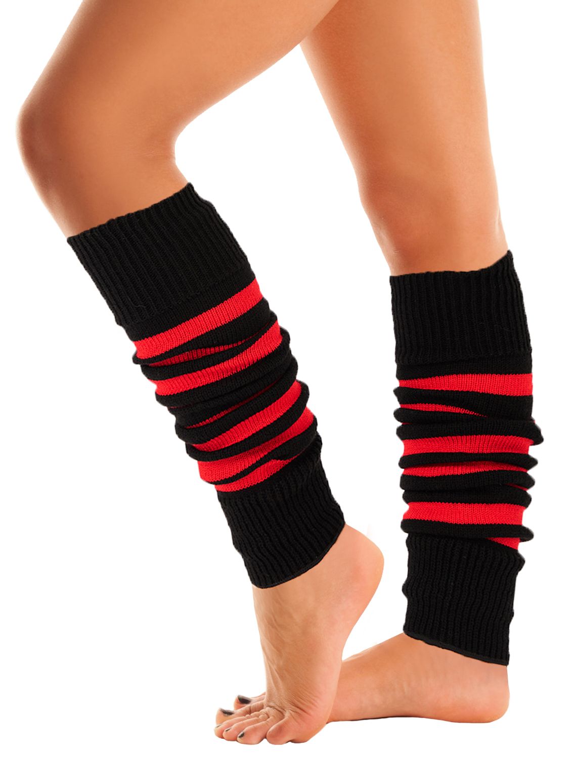 Mysocks Leg Warmer Stripes | Red Black