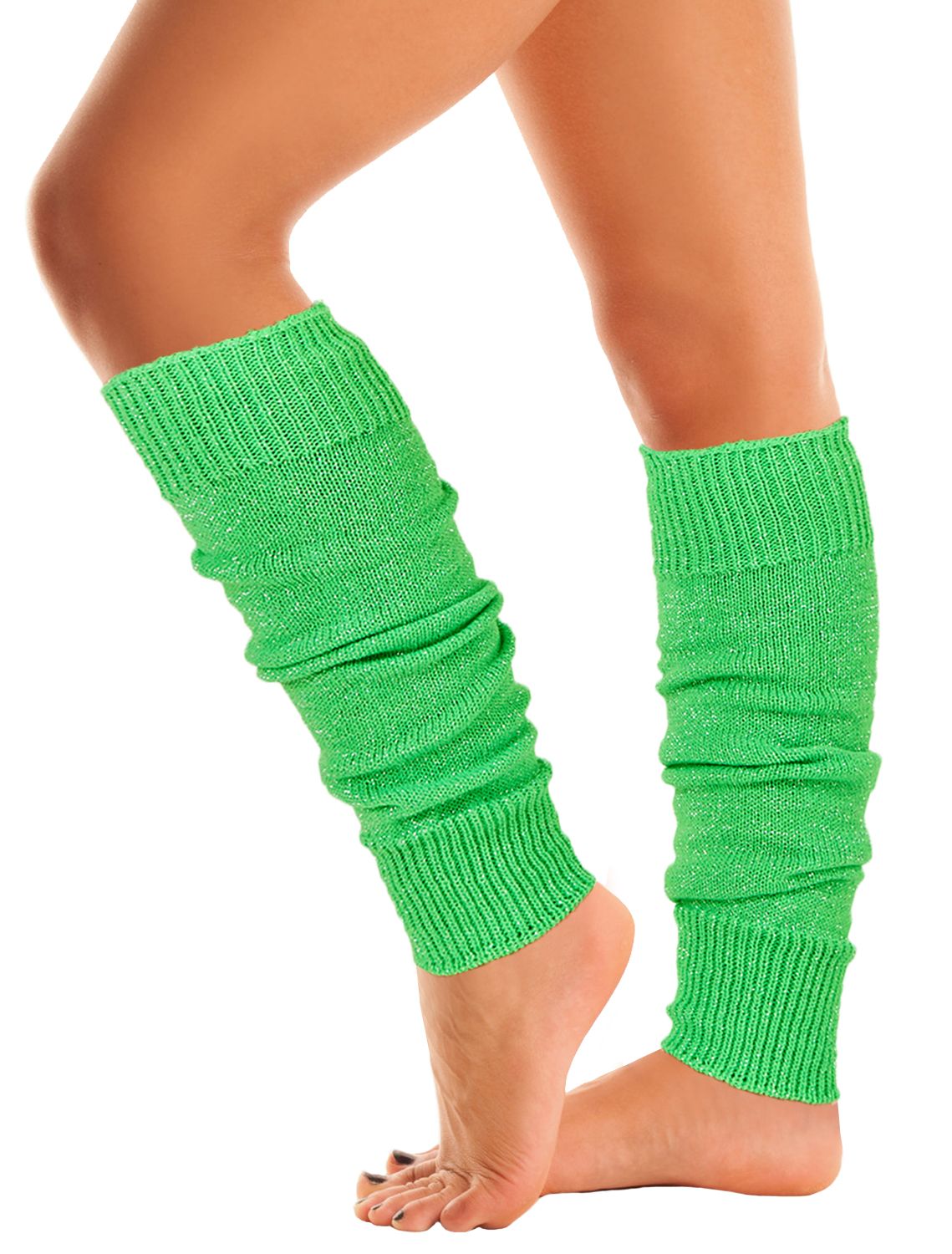Women's Green Glitter Speckled Leg Warmers | Mysocks