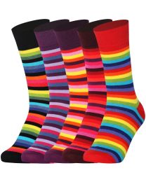 Mysocks 5 Pairs Multicolour Stripe Crew Socks 050