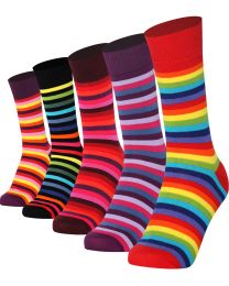 Mysocks 5 Pairs Multicolour Stripe Crew Socks 050