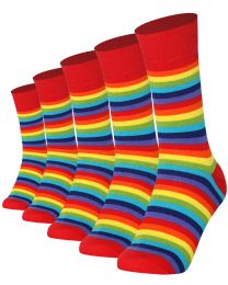 Mysocks 5 Pairs Rainbow Stripe Crew Socks