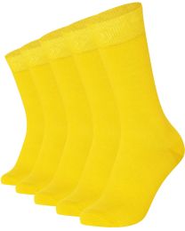 Crew Socks Plain 5 Pairs Combed Cotton Seamless Toe Combination 003