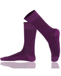 Crew Socks Ribbed Combed Cotton Seamless Toe - Ribbed 01