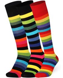 Knee High 3 Pairs Rainbow Combination Socks 