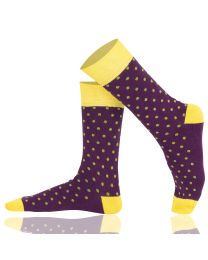 Crew Socks Polka Dots Combed Cotton Seamless Toe Design 002