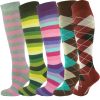 Mens Argyle and Stripe Knee High Colour Assorted 5 Pack 02