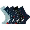 Crew  Socks Multi Colour Anchor 5 Pairs Combed Cotton