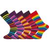 Crew Socks Multi Colour Stripe 5 Pairs Combed Cotton