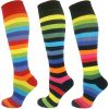 Knee High 3 Pairs Rainbow Combination Socks 