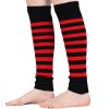 Black Vibrant Colour Stripe Leg Warmers 001